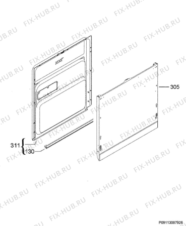 Взрыв-схема посудомоечной машины Zanussi ZDT16030FA - Схема узла Door 003